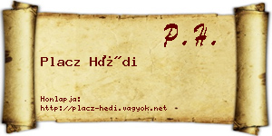 Placz Hédi névjegykártya